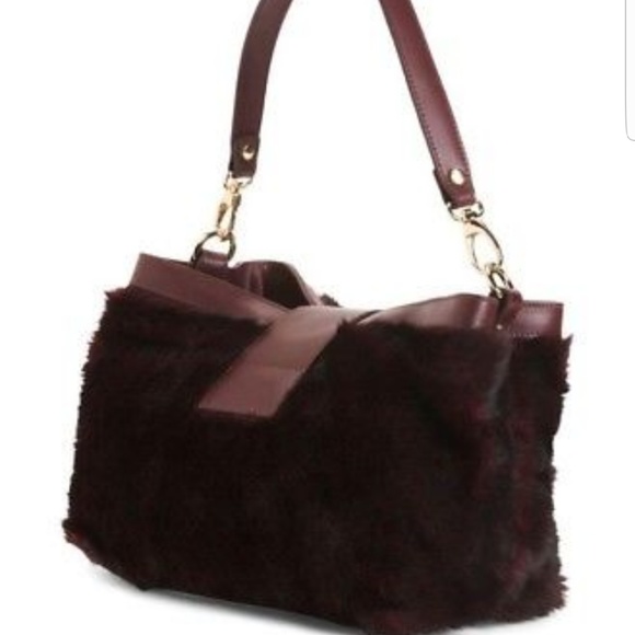 💥 Nardelli Fur Oxblood Bag Made in Italy - Picture 3 of 5